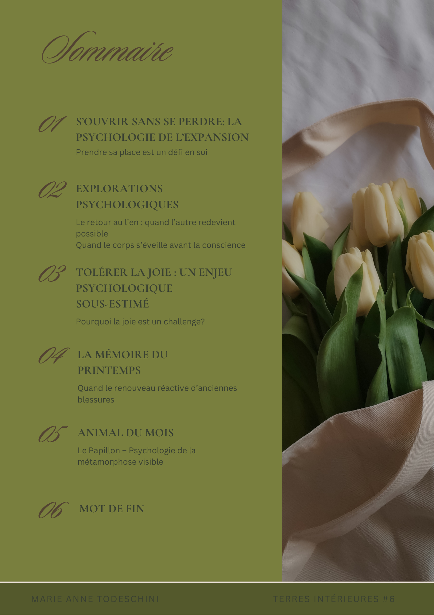 Le sommaire du magazine